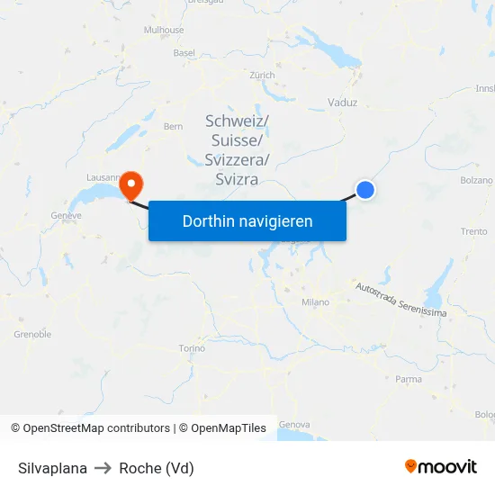 Silvaplana to Roche (Vd) map