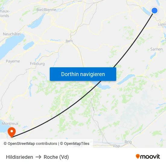 Hildisrieden to Roche (Vd) map