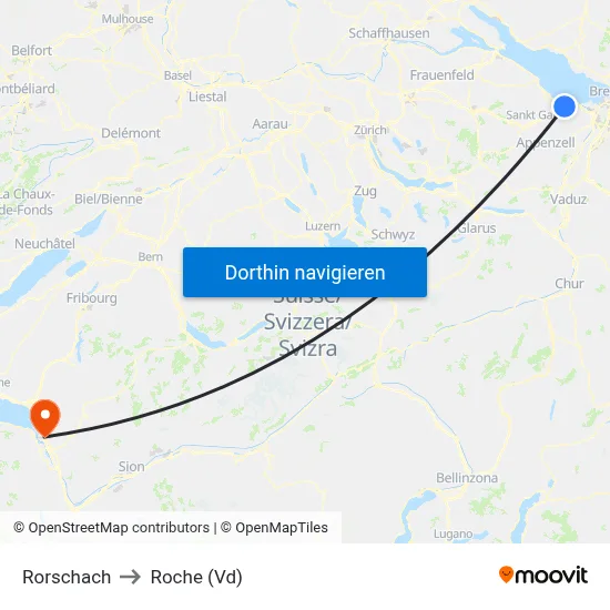 Rorschach to Roche (Vd) map