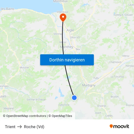 Trient to Roche (Vd) map