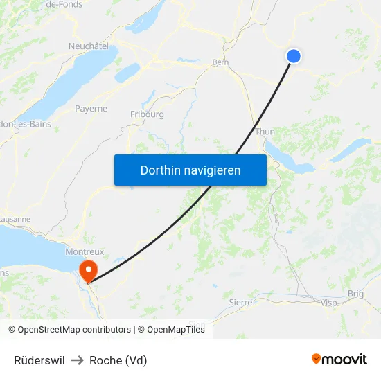 Rüderswil to Roche (Vd) map