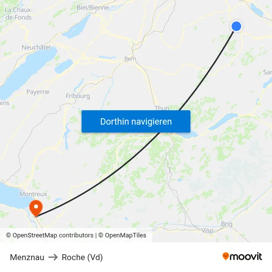 Menznau to Roche (Vd) map