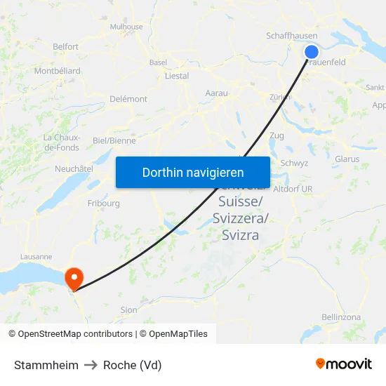 Stammheim to Roche (Vd) map