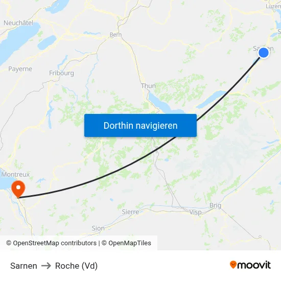 Sarnen to Roche (Vd) map