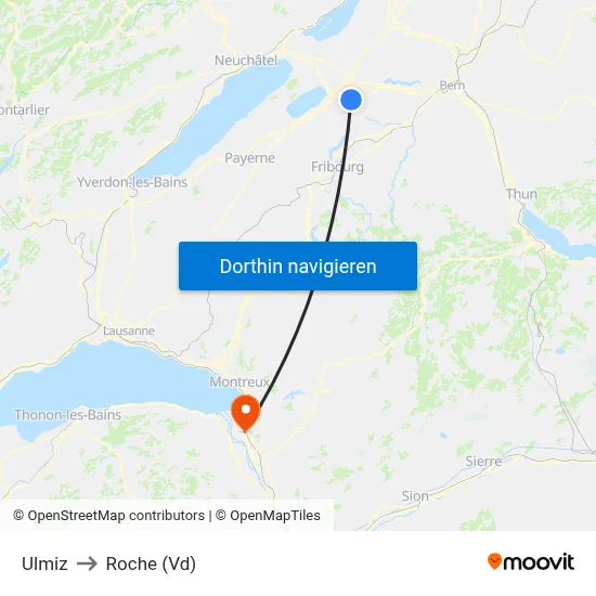 Ulmiz to Roche (Vd) map