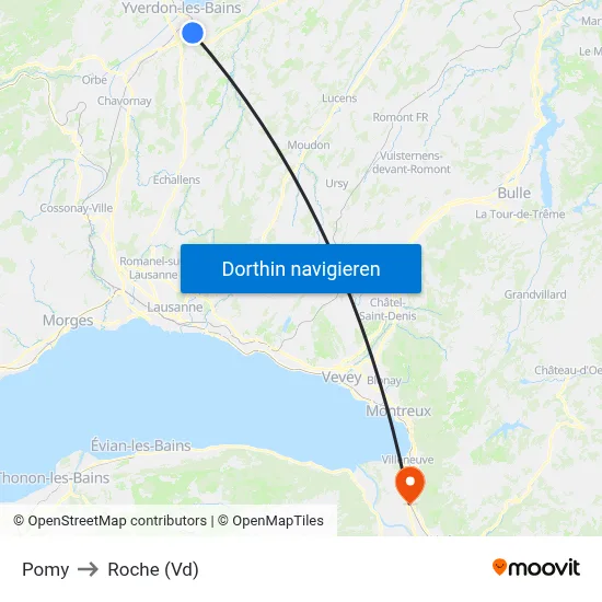 Pomy to Roche (Vd) map