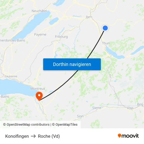 Konolfingen to Roche (Vd) map