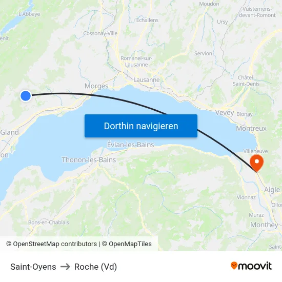 Saint-Oyens to Roche (Vd) map