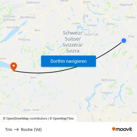 Trin to Roche (Vd) map