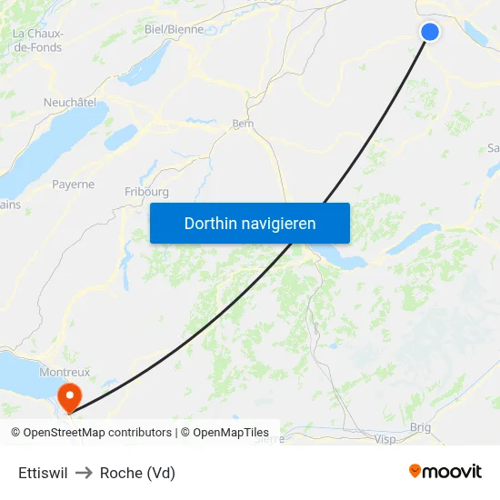 Ettiswil to Roche (Vd) map