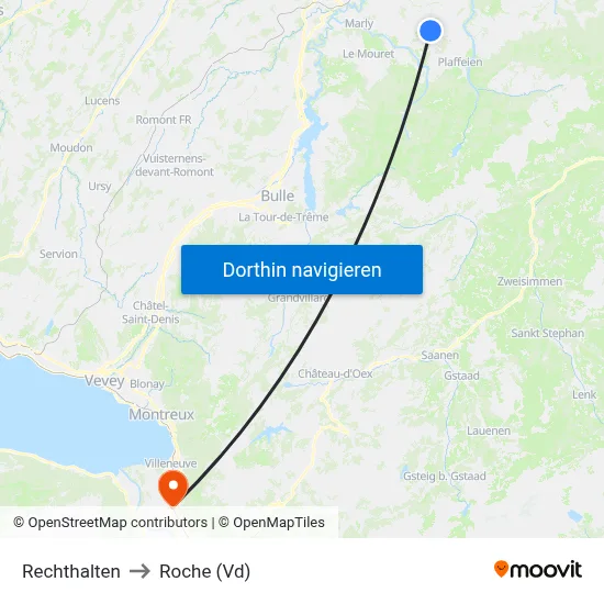 Rechthalten to Roche (Vd) map