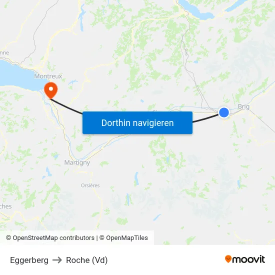 Eggerberg to Roche (Vd) map