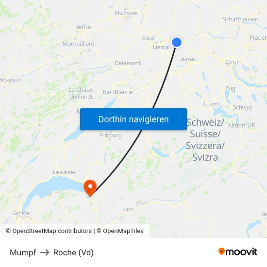 Mumpf to Roche (Vd) map
