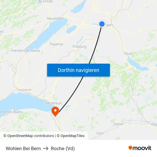 Wohlen Bei Bern to Roche (Vd) map