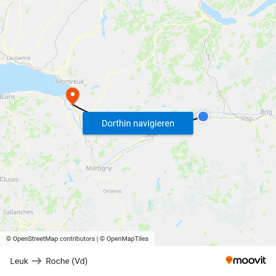 Leuk to Roche (Vd) map