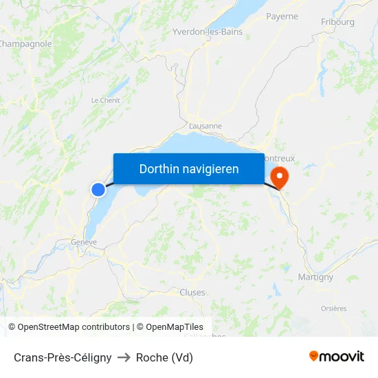 Crans-Près-Céligny to Roche (Vd) map