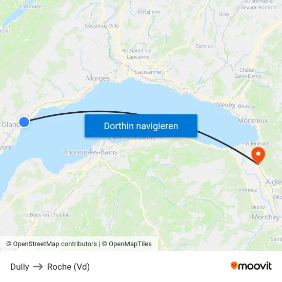 Dully to Roche (Vd) map