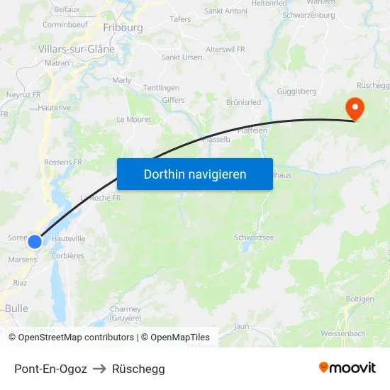 Pont-En-Ogoz to Rüschegg map