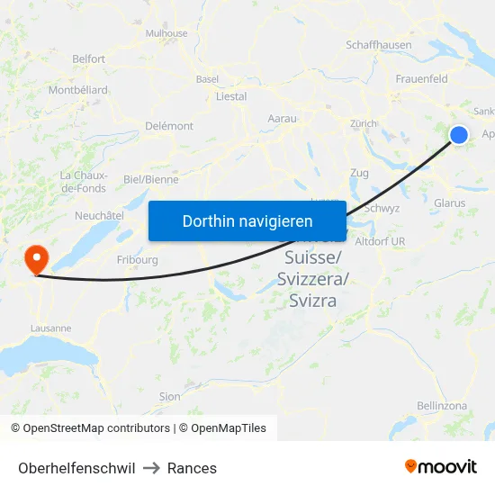 Oberhelfenschwil to Rances map