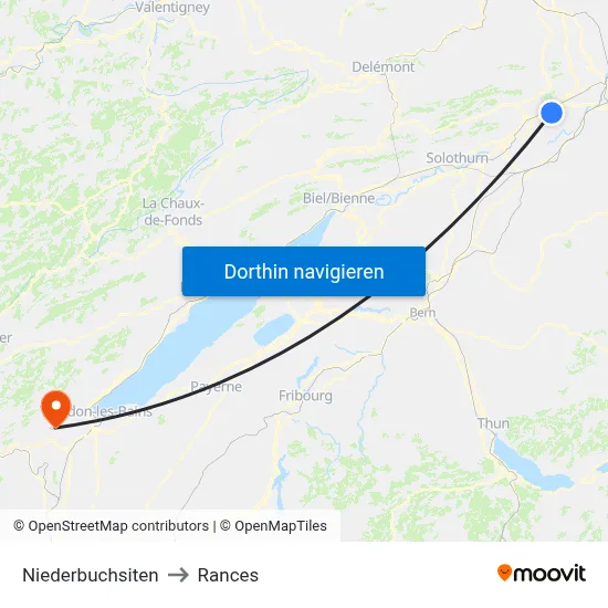 Niederbuchsiten to Rances map