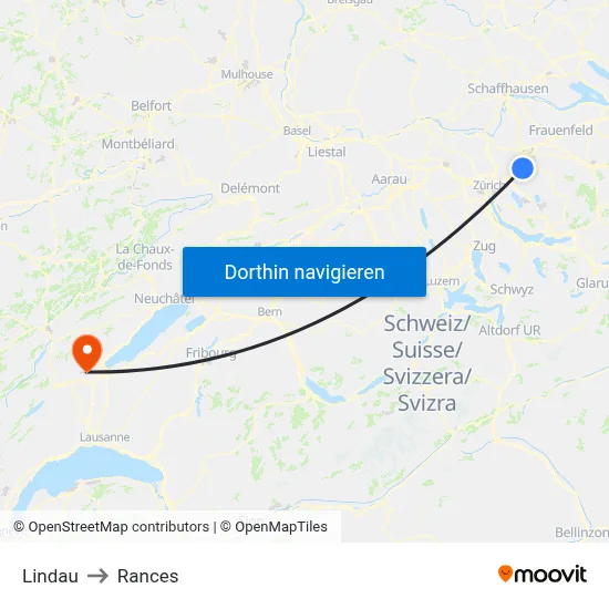 Lindau to Rances map