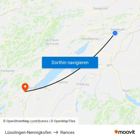Lüsslingen-Nennigkofen to Rances map