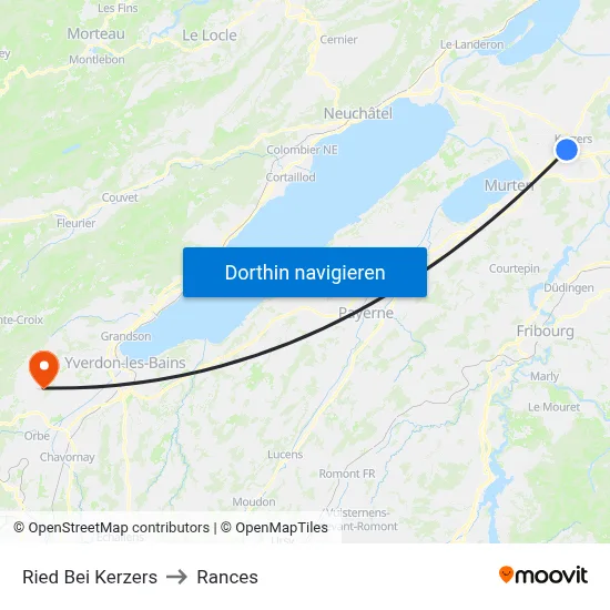Ried Bei Kerzers to Rances map