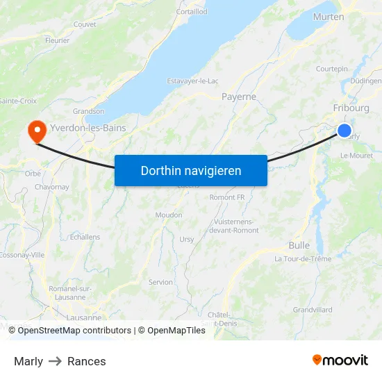 Marly to Rances map