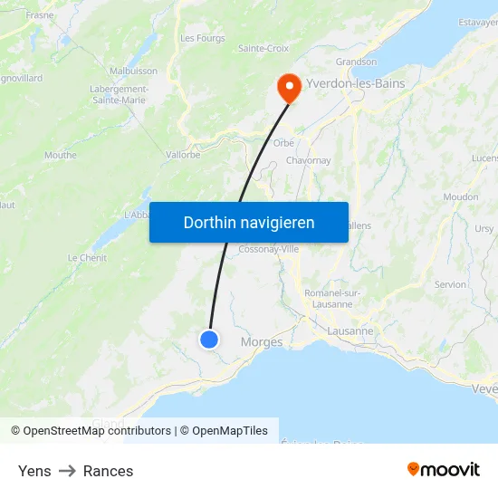 Yens to Rances map