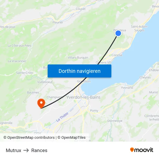 Mutrux to Rances map