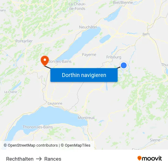 Rechthalten to Rances map