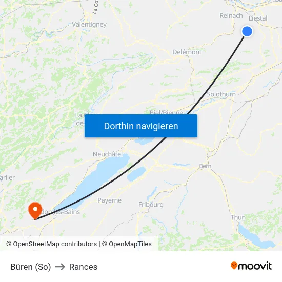 Büren (So) to Rances map