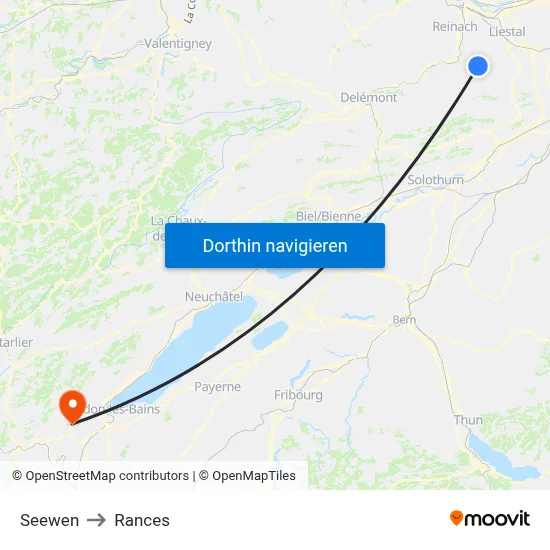 Seewen to Rances map