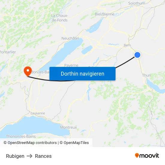 Rubigen to Rances map
