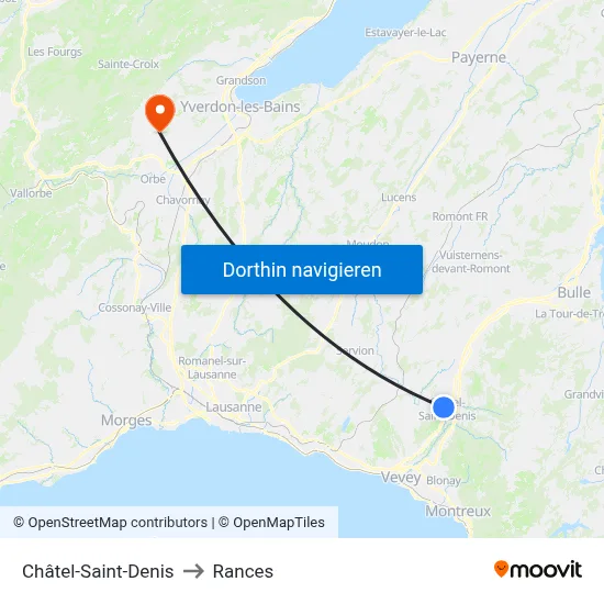 Châtel-Saint-Denis to Rances map
