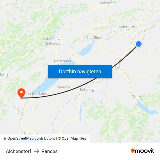 Alchenstorf to Rances map
