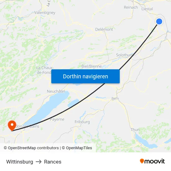 Wittinsburg to Rances map