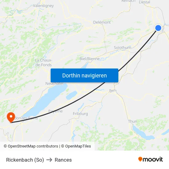 Rickenbach (So) to Rances map