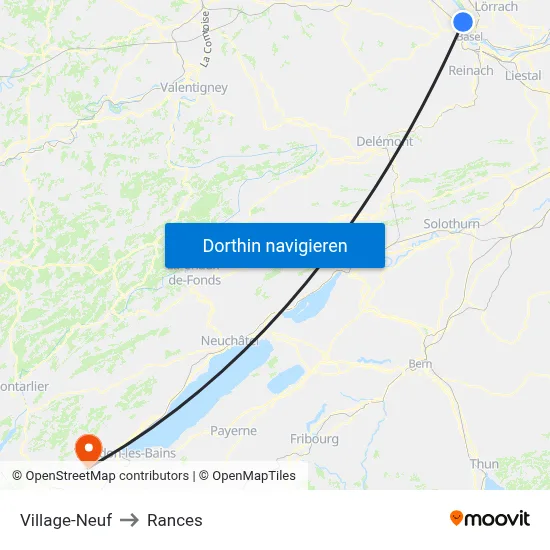 Village-Neuf to Rances map