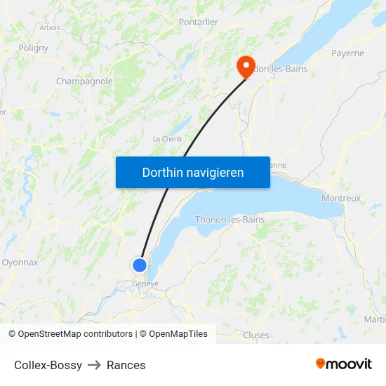Collex-Bossy to Rances map