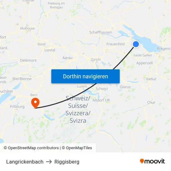 Langrickenbach to Riggisberg map