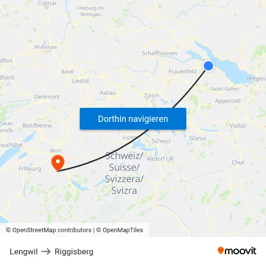 Lengwil to Riggisberg map