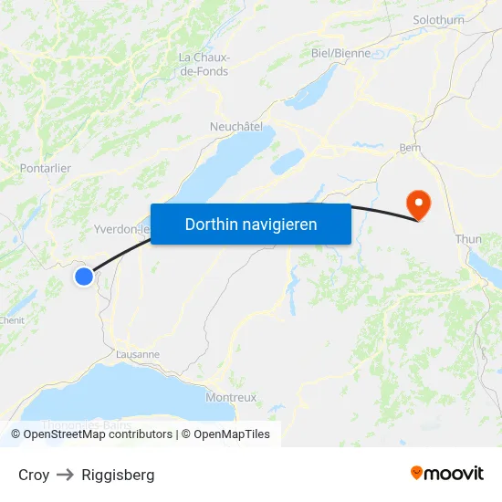 Croy to Riggisberg map