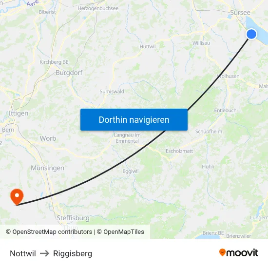 Nottwil to Riggisberg map
