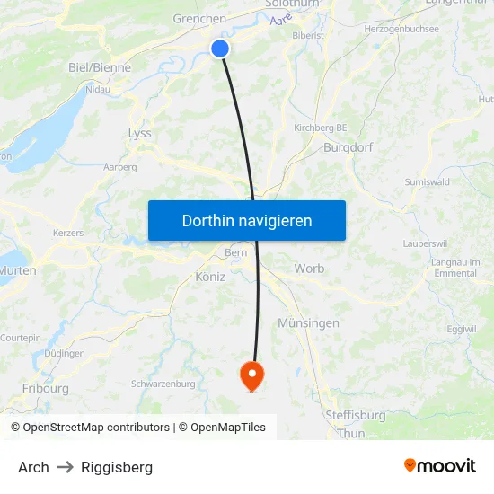 Arch to Riggisberg map
