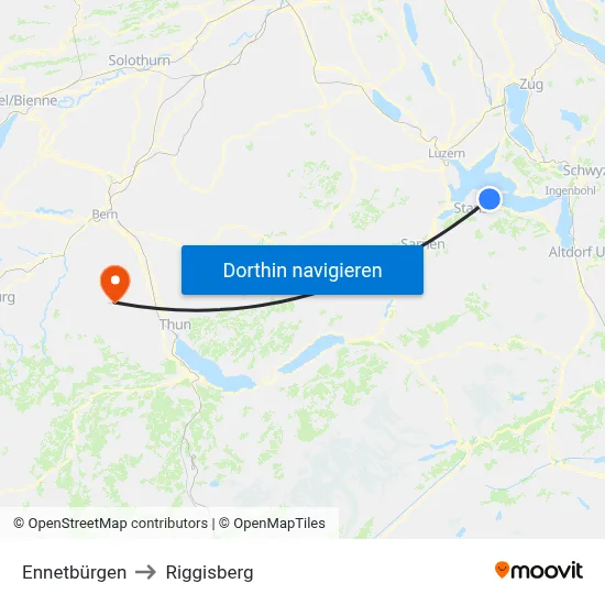 Ennetbürgen to Riggisberg map