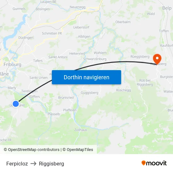 Ferpicloz to Riggisberg map