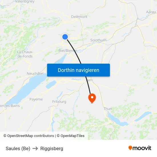Saules (Be) to Riggisberg map