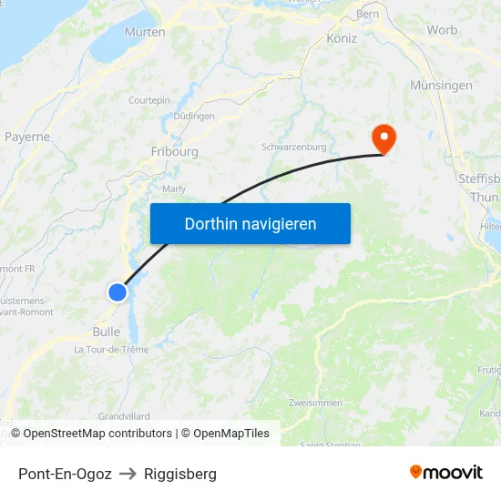 Pont-En-Ogoz to Riggisberg map