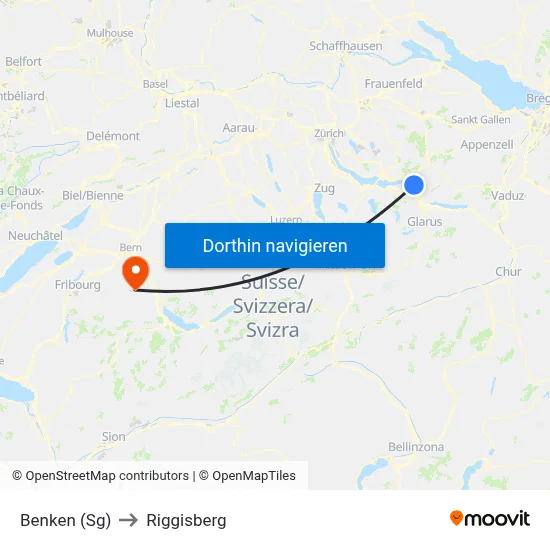 Benken (Sg) to Riggisberg map